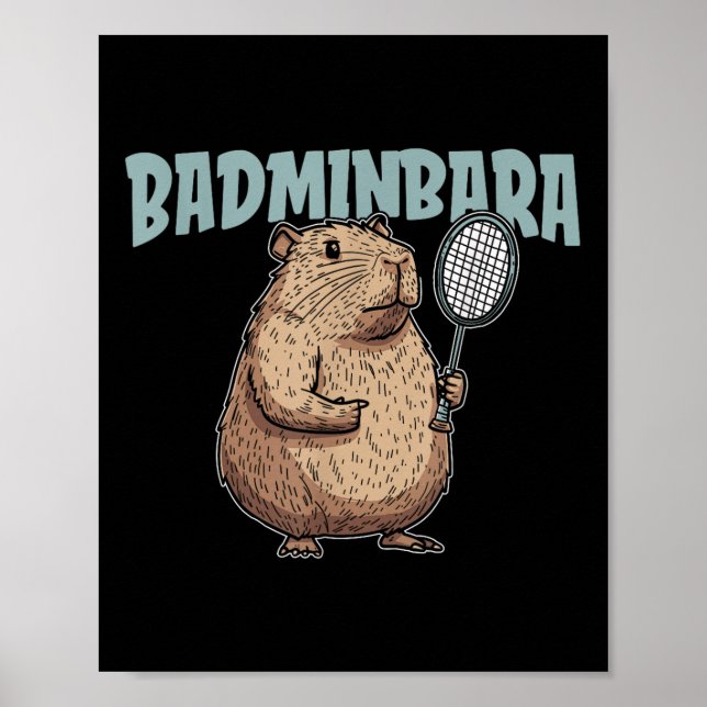Badminbara Shuttle Rackethyvel - Team Badminton Ca Poster (Framsidan)