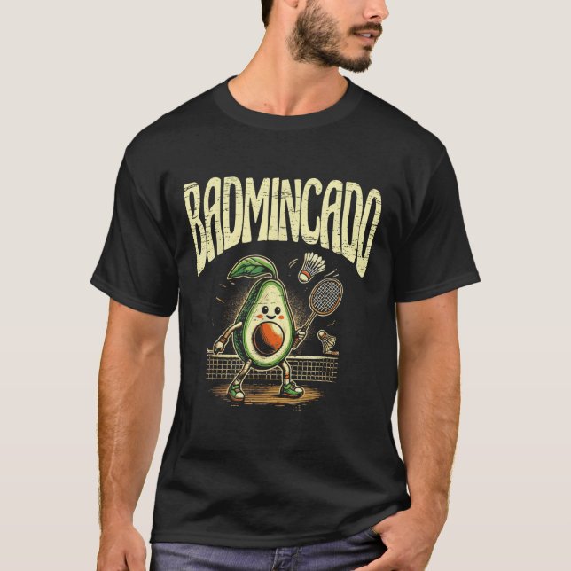 Badmincado Badminton Player Shuttle  T Shirt (Framsida)