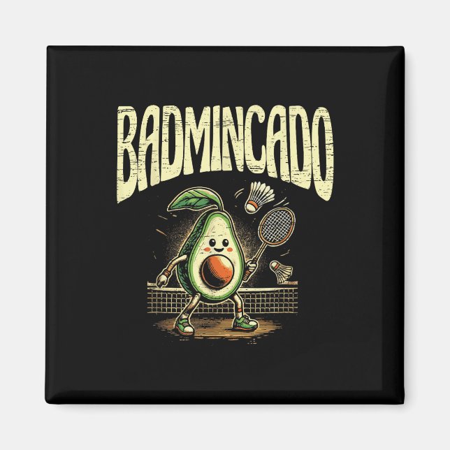 Badmincado Badmintonspelare Shuttle  Magnet (Framsidan)