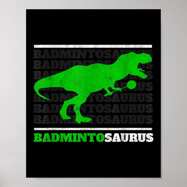 Badminto Saurus Rex Fågel Shuttle Dino Badminton  Poster (Framsidan)