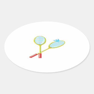 Badminton 3 ovalt klistermärke