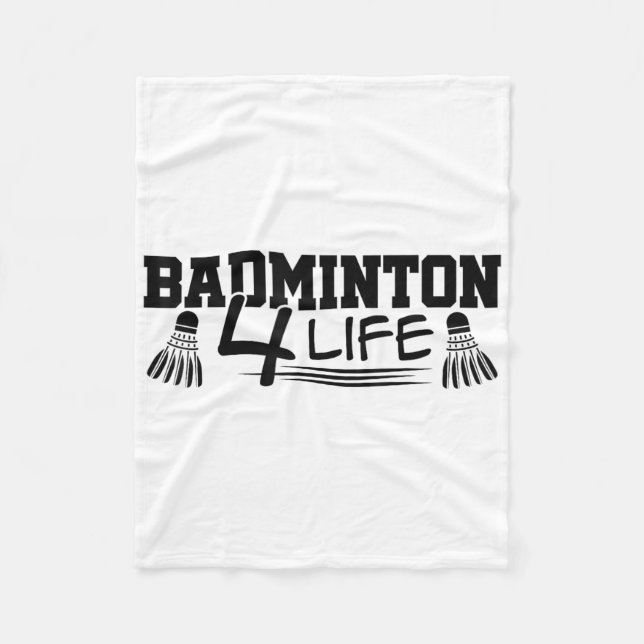 Badminton 4 Life Grafisk Badmintonspelare Fjäderbo Fleecefilt (Framsidan)