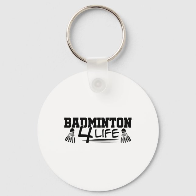 Badminton 4 Life Graphic Badminton Player Shuttle Nyckelring (Framsida)
