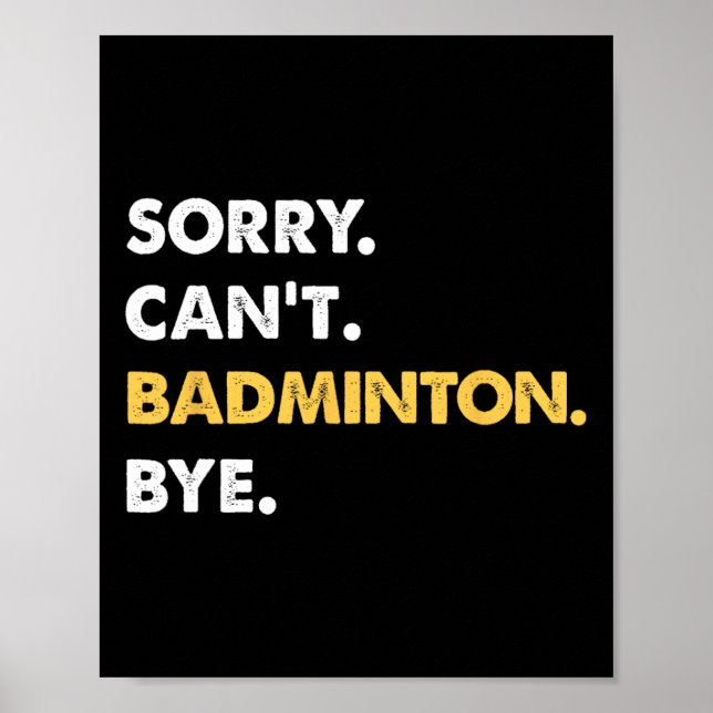 Badminton Adjö Funny Badminton Poster (Framsidan)