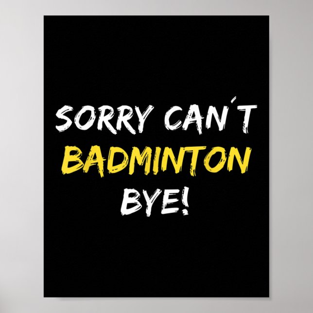 Badminton Adjö Shuttle Badminton Player Poster (Framsidan)