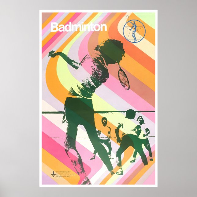 Badminton Affisch Racketsport Konst Fjäderboll (Framsidan)