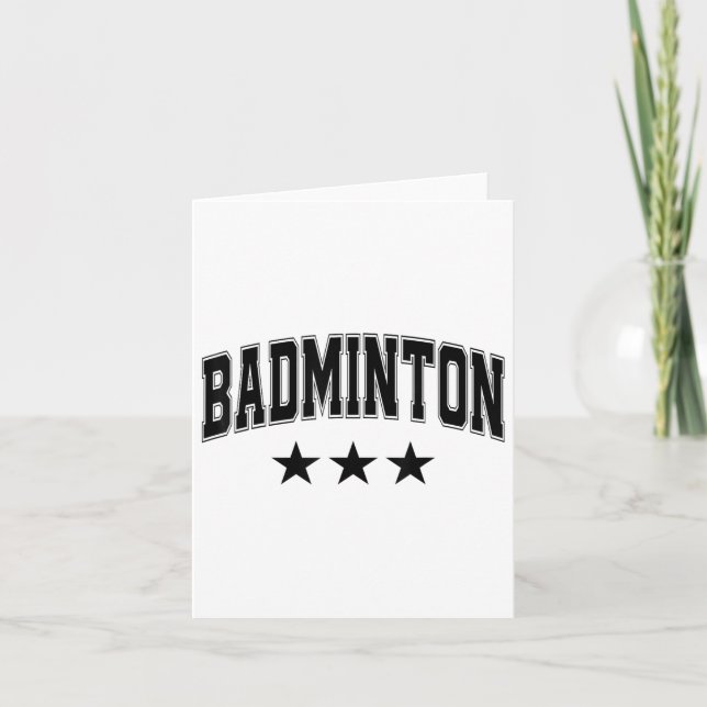 Badminton All Black Stars Clic Retro Varsity Text Kort (Framsida)