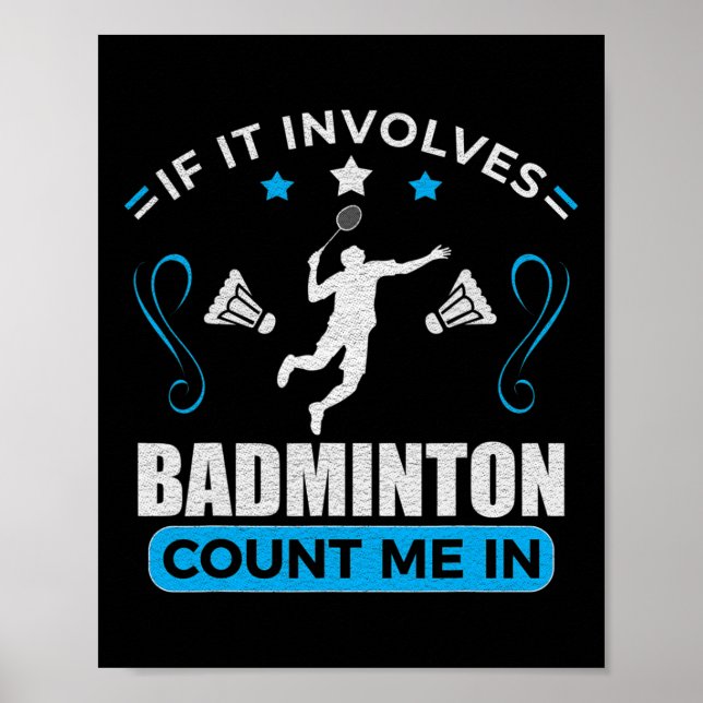Badminton Älskare - Badminton Player Poster (Framsidan)