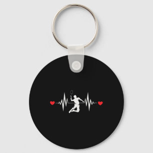 Badminton Älskare Heartslag Clothing Nyckelring