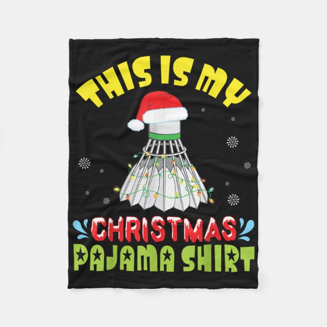 Badminton And Santa Costume Snow This Is My Christ Fleecefilt (Framsidan)