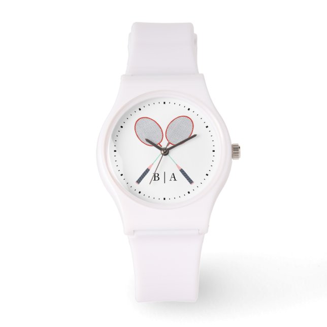 Badminton anpassad monogram armklocka armbandsur (Framsida)