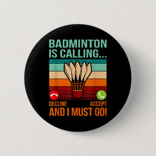 Badminton anropar Shuttle Älskare Player Coach Gr Knapp