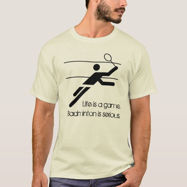 Badminton är allvarlig tee shirt (Framsida)