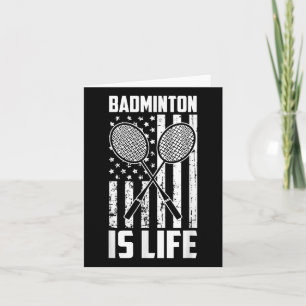 Badminton är livet - Vintage Usa Amerikansk Flagga Kort