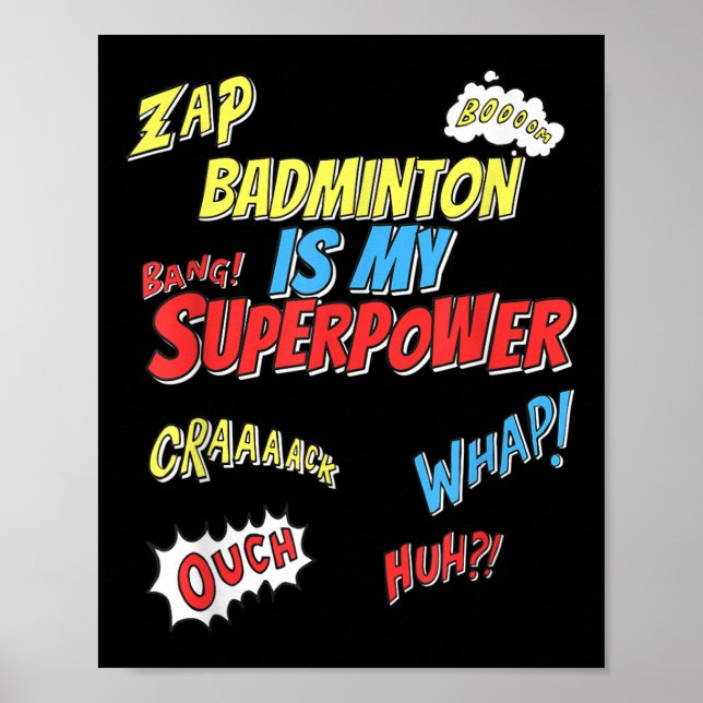 Badminton är min supermakt - Badminton Player Poster (Framsidan)
