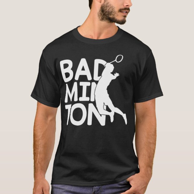 Badminton badminton court bakifrån t shirt (Framsida)