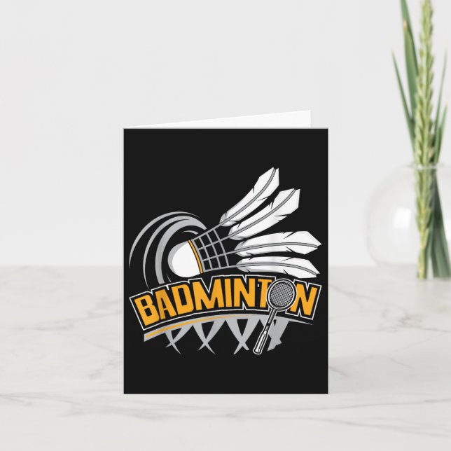 Badminton - Badminton Player Shuttle Birdie Kort (Framsida)