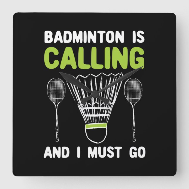 Badminton - Badminton ringer Fyrkantig Klocka (Framsida)