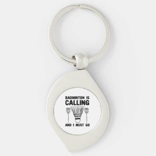 Badminton - Badminton ringer Swirl Silverfärgad Nyckelring