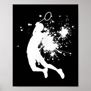 Badminton Badminton Spelare Herr Squash Fjäderboll Poster