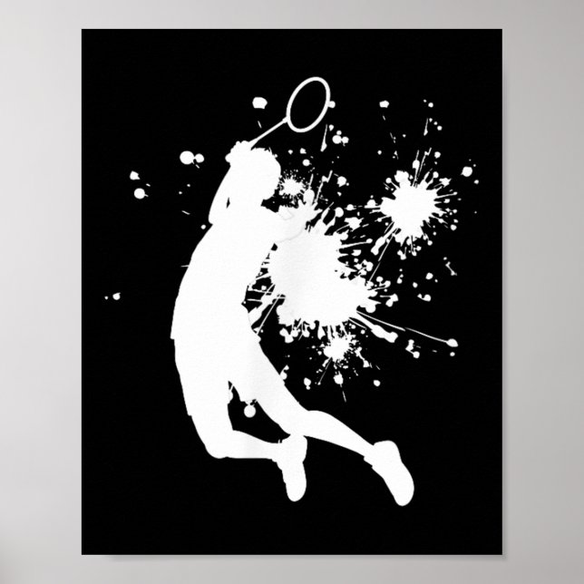 Badminton Badminton Spelare Herr Squash Fjäderboll Poster (Framsidan)