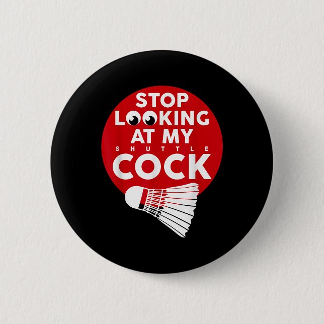 Badminton Battledore Funny Shuttle T Shirt  Knapp (Framsida)