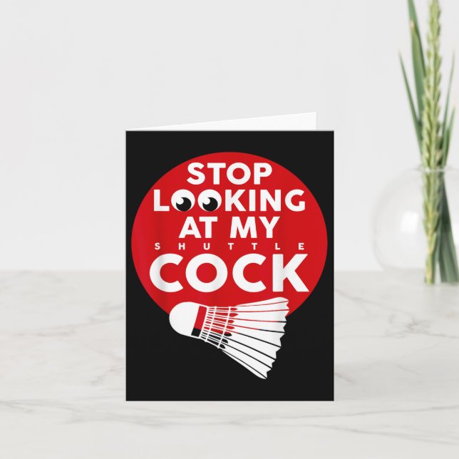 Badminton Battledore Funny Shuttle T Shirt Kort (Framsida)