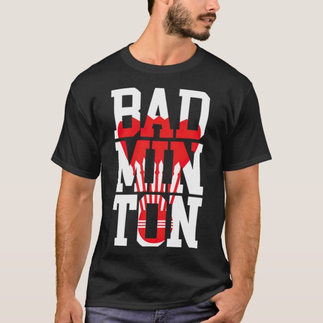 Badminton big font badminton coach s badminton rac t shirt (Framsida)