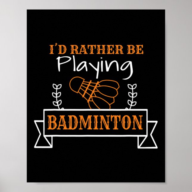 Badminton Boll-grafik för en Badminton-spelare Poster (Framsidan)