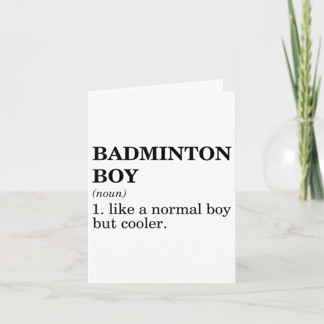 Badminton Boy Noun Definition Shuttle Badminton Pl Kort (Framsida)