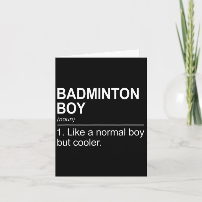 Badminton Boy Noun Definition Shuttle Badminton Pl Kort (Framsida)