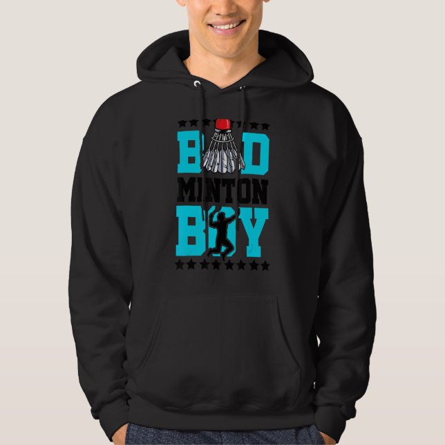 Badminton Boy Noun Definition Shuttlecock Badminto Hoodie (Framsida)