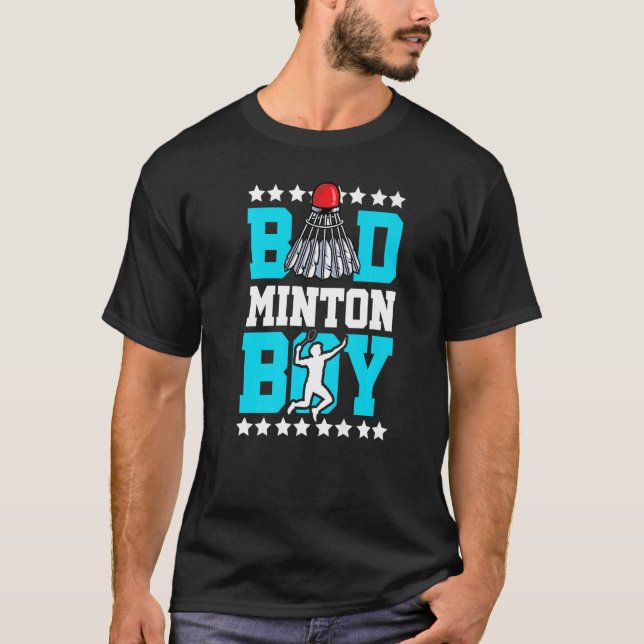 Badminton Boy Noun Definition Shuttlecock Badminto T Shirt (Framsida)