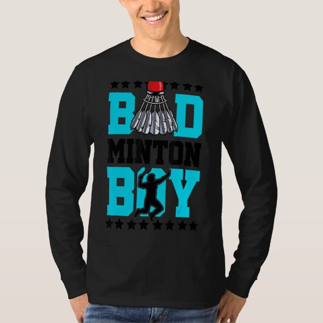 Badminton Boy Noun Definition Shuttlecock Badminto T Shirt (Framsida)