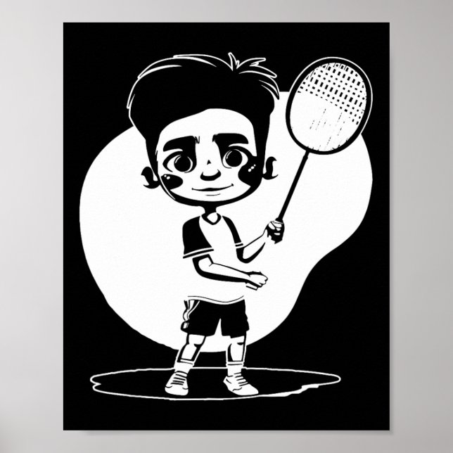 Badminton Boy Racket Sports Shuttle Poster (Framsidan)