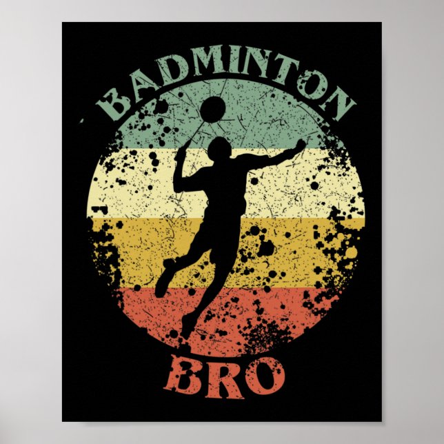 Badminton Bro Distress Vintage Badminton Brother Poster (Framsidan)