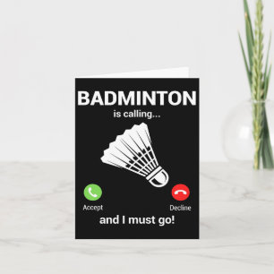 Badminton Calling Badminton Älskare Funny Badminto Kort