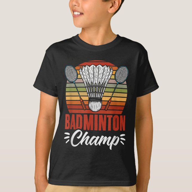 Badminton Champ Rackethack Badminton Vintage T Shirt (Framsida)