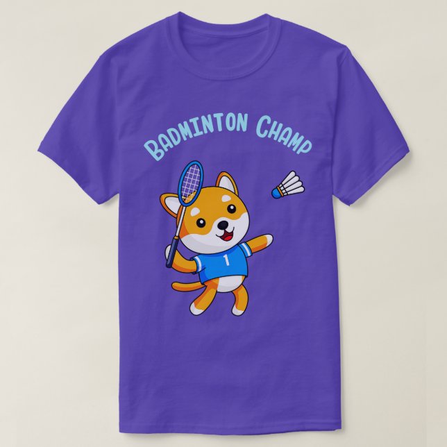 Badminton Champion Cute Hund Kids Sport T Shirt (Design framsida)