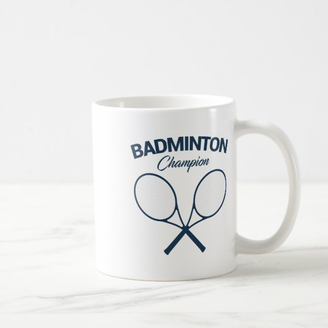 Badminton Champion I Racket I Shuttle I Badminton Kaffemugg (Höger)