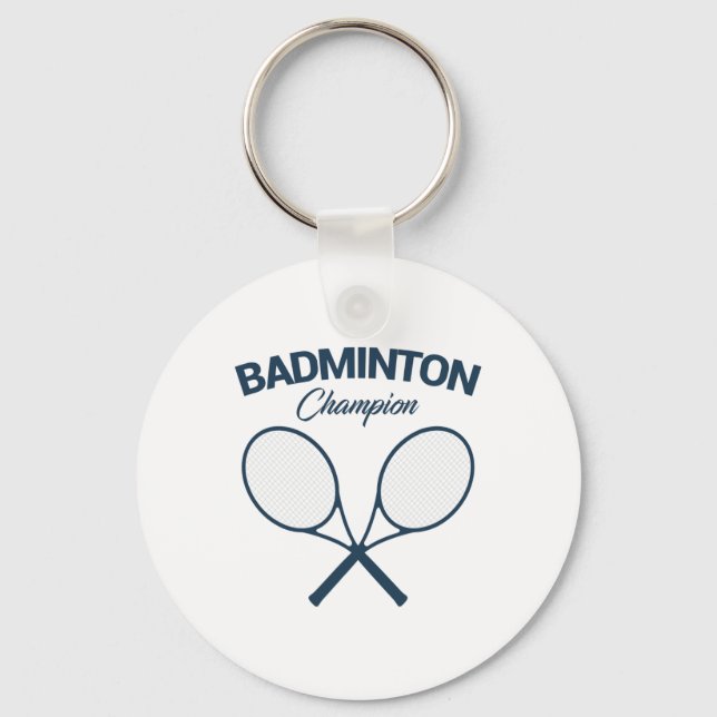 Badminton Champion I Racket I Shuttle I Badminton Nyckelring (Framsida)