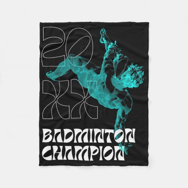 Badminton Champion Racket Shuttle Tournament Winne Fleecefilt (Framsidan)