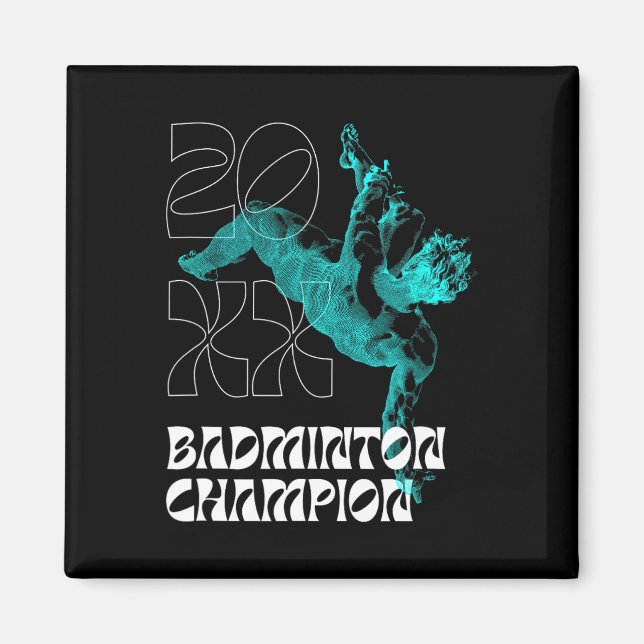 Badminton Champion Racket Shuttle Tournament Winne Magnet (Framsidan)