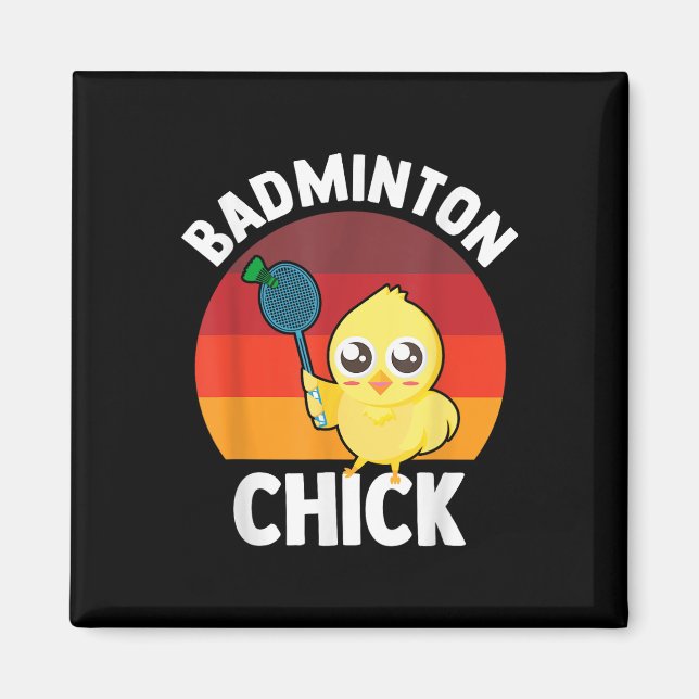 Badminton Chick Badminton Spelare Shuttle Sport Sm Magnet (Framsidan)