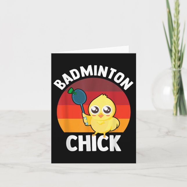 Badminton Chick Badmintonspelare Shuttle Sport Sm Kort (Framsida)