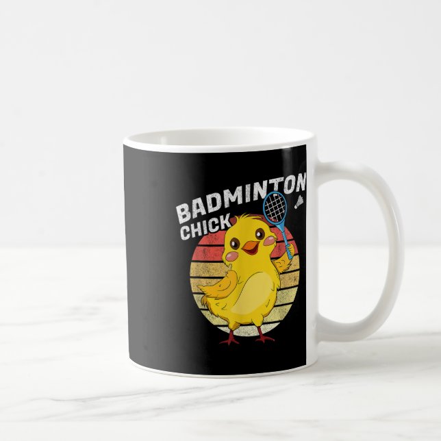 Badminton Chick Retro Chicken Birdie Women Badmint Kaffemugg (Höger)