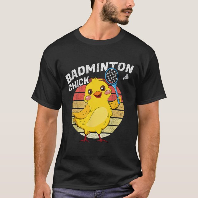 Badminton Chick Retro Chicken Birdie Women Badmint T Shirt (Framsida)