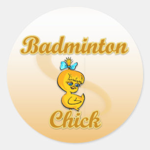 Badminton Chick Runt Klistermärke