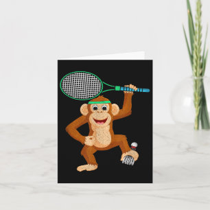 Badminton Chimpanzee Animal Sport Humor Shirt Gift Kort