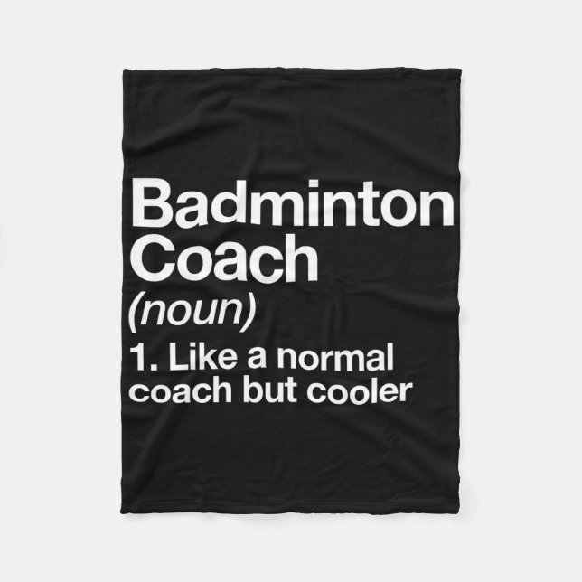 Badminton Coach Definition idrottar en fin tränare Fleecefilt (Framsidan)